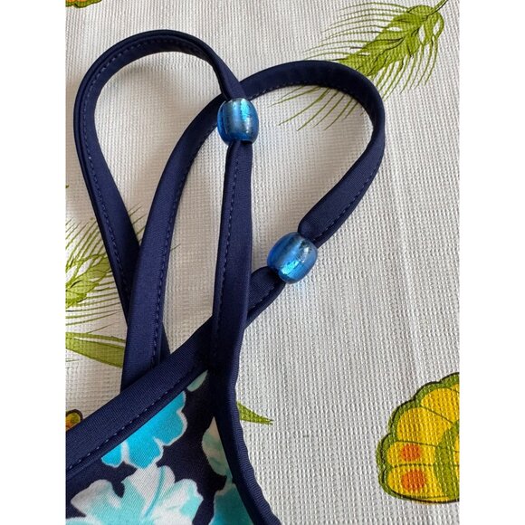 It Figures! Womens Floral Tankini Swim Top 18W Blue/White - Picture 3 of 5